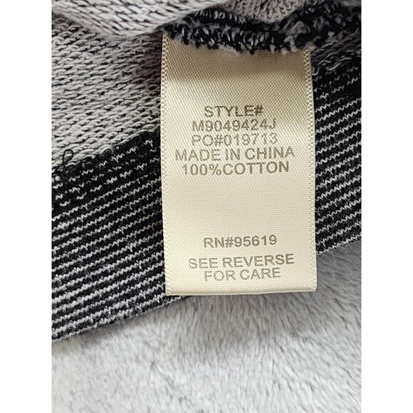 JohnPaulRichard Striped Zip Front Ruched Sleeve Blazer Size S Black Stretch Knit - Picture 5 of 9